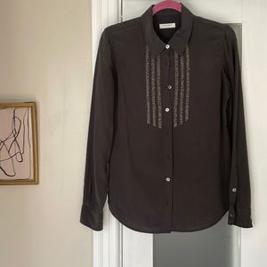 Equipment Black Silk Blouse with Metal Beads Sz.S